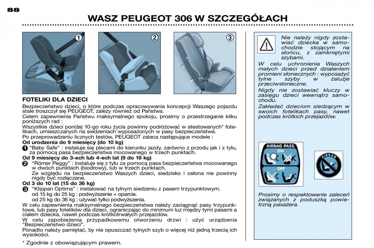 Peugeot 306 instrukcja obslugi / page 86