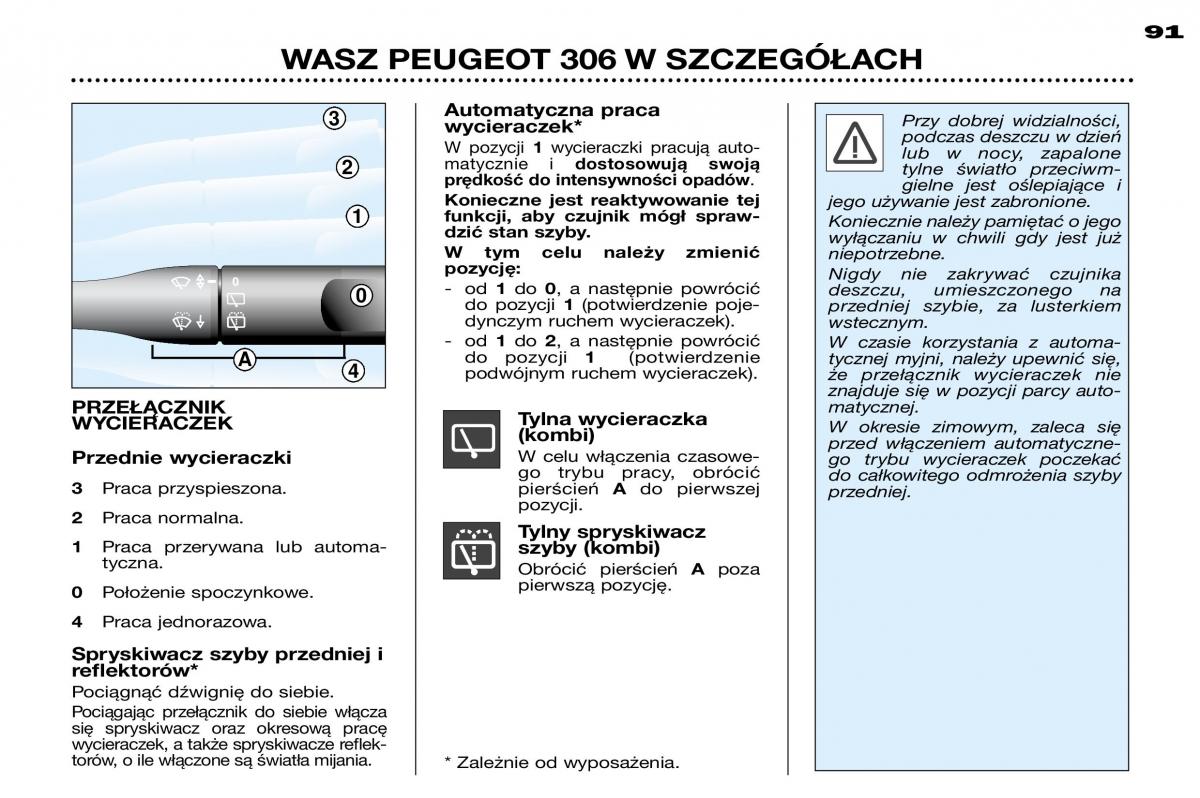 Peugeot 306 instrukcja obslugi / page 89