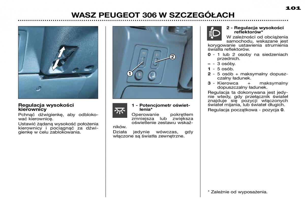 Peugeot 306 instrukcja obslugi / page 99