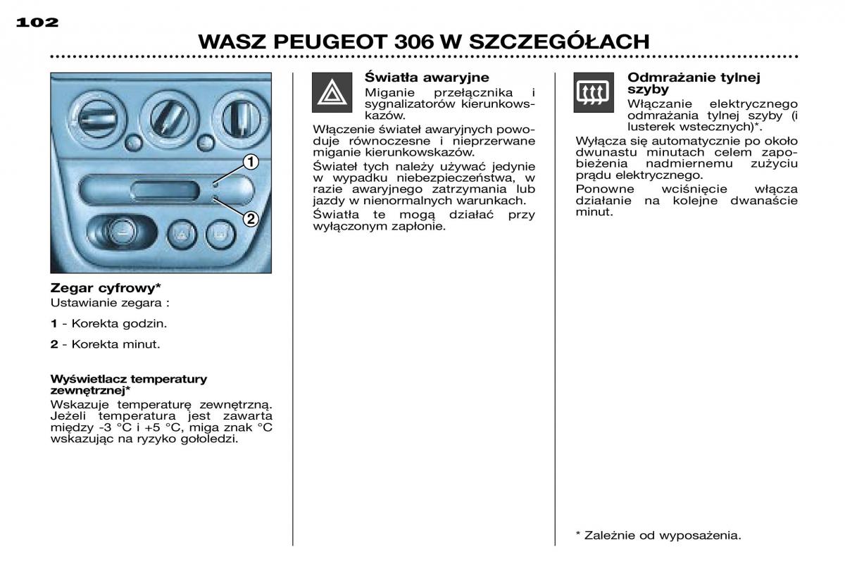 Peugeot 306 instrukcja obslugi / page 100