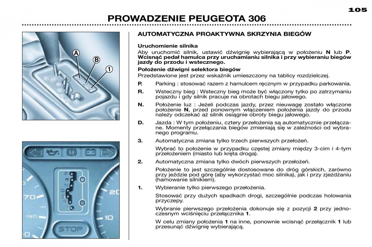 Peugeot 306 instrukcja obslugi / page 103