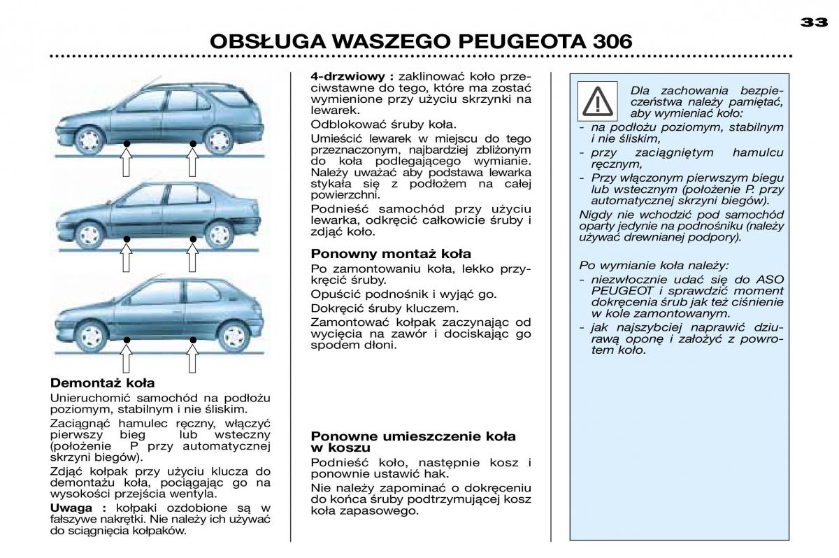 Peugeot 306 instrukcja obslugi / page 30