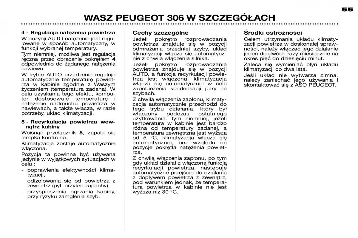 Peugeot 306 instrukcja obslugi / page 52