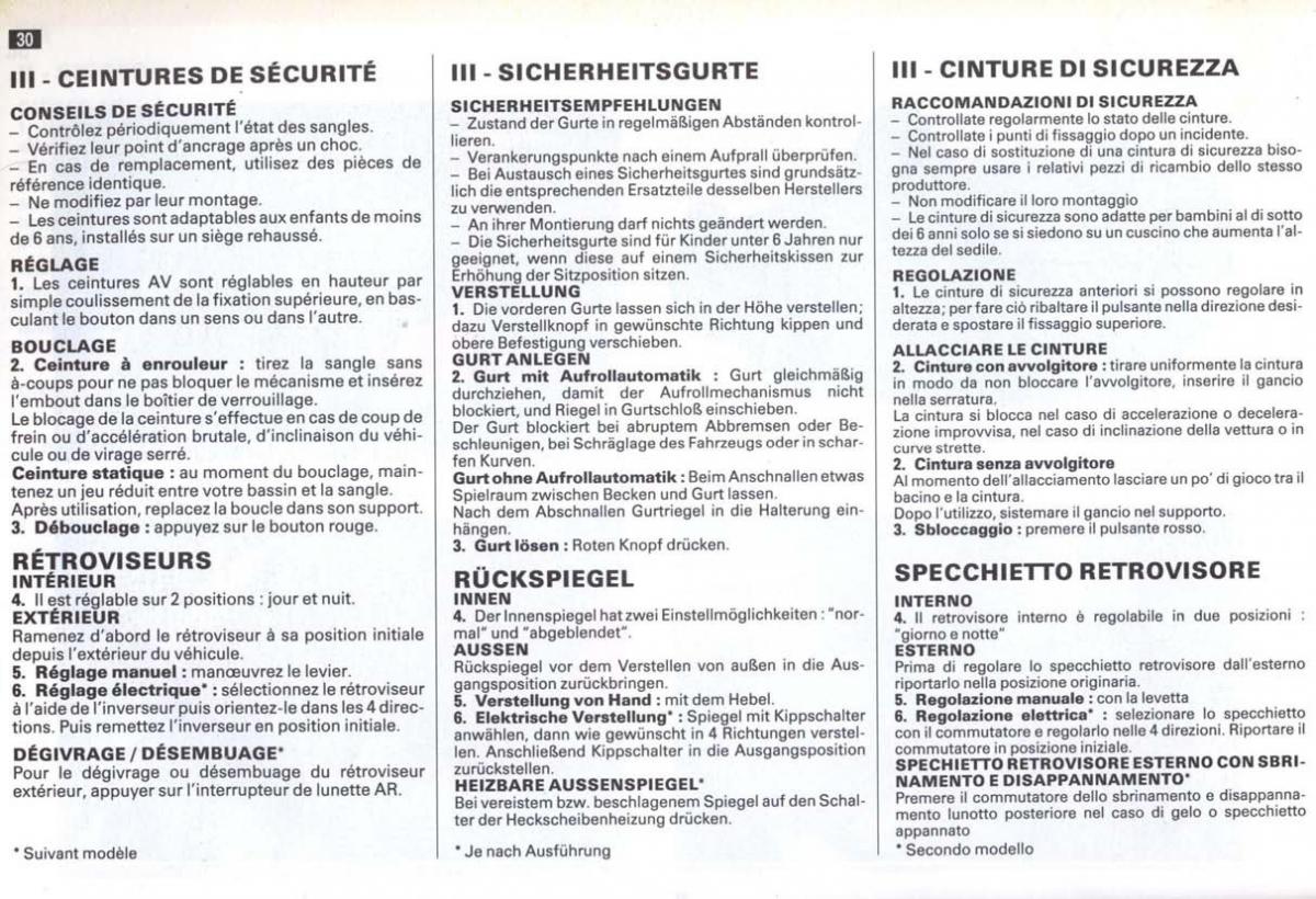 Peugeot 405 instrukcja obslugi / page 31