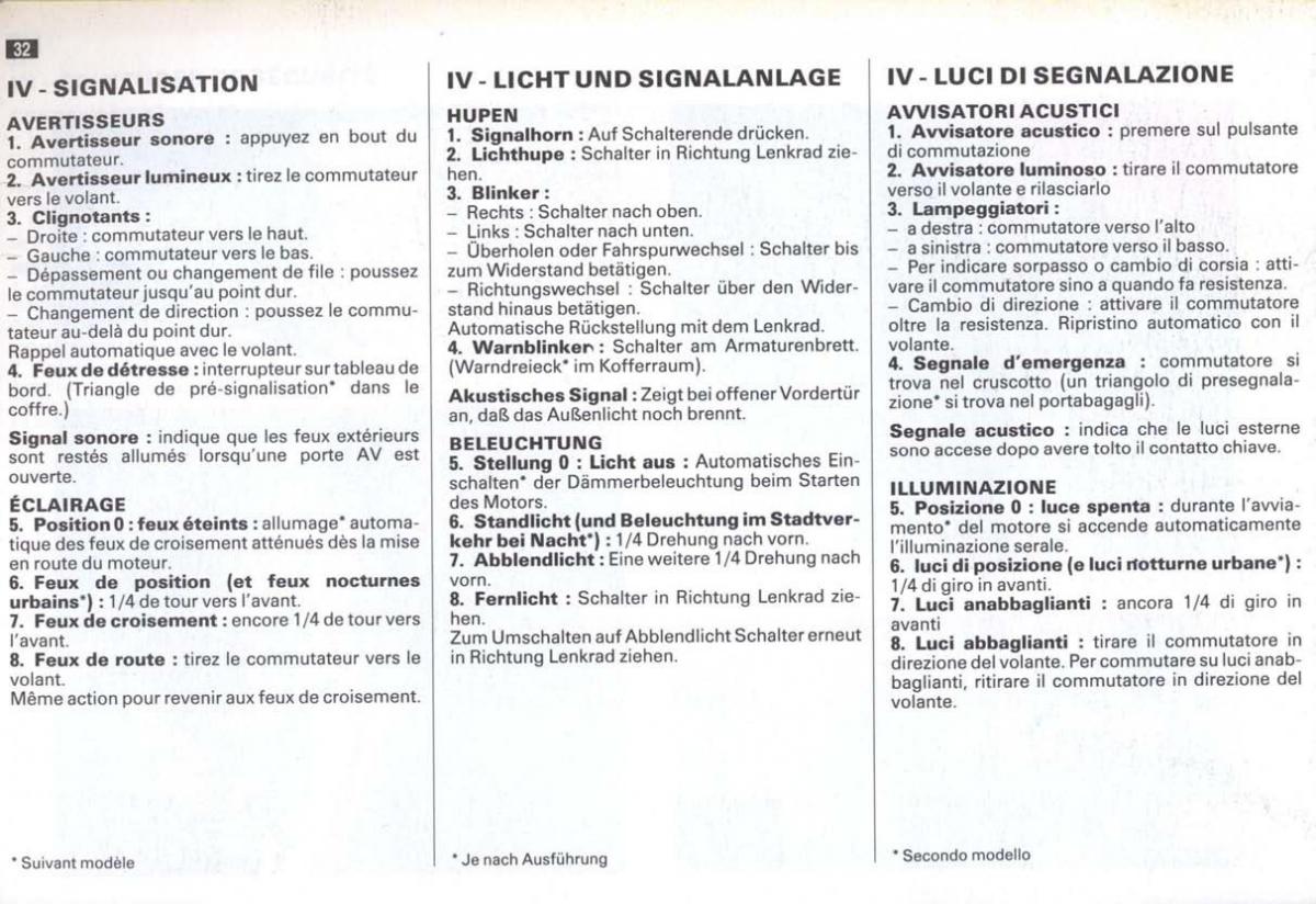 Peugeot 405 instrukcja obslugi / page 33