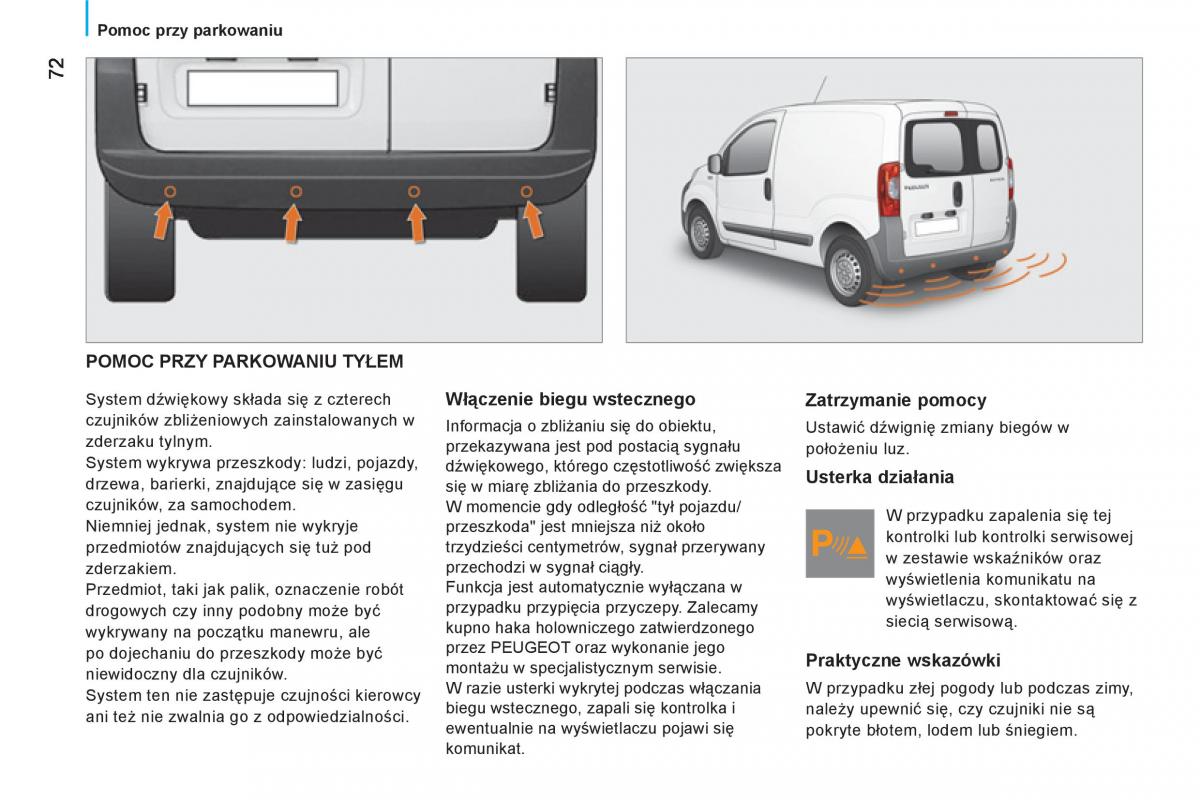 Peugeot Bipper instrukcja obslugi / page 74