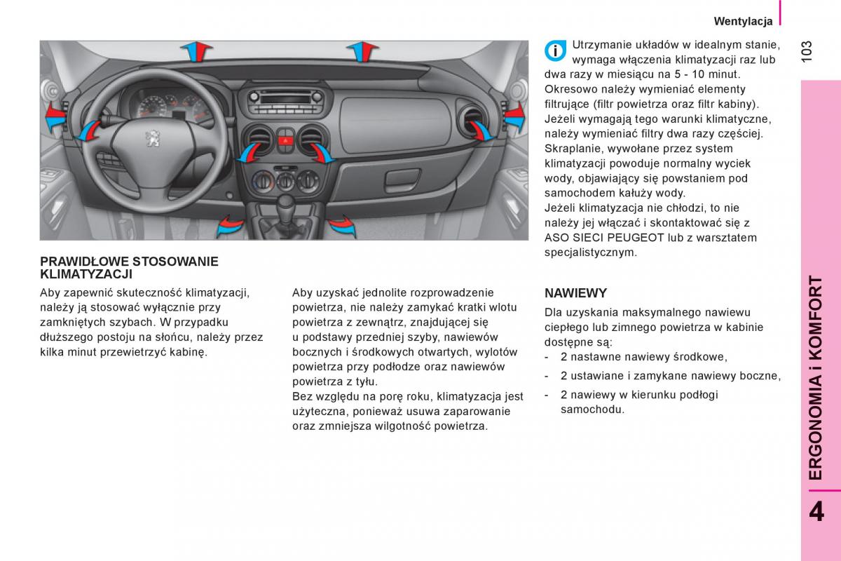 Peugeot Bipper instrukcja obslugi / page 105