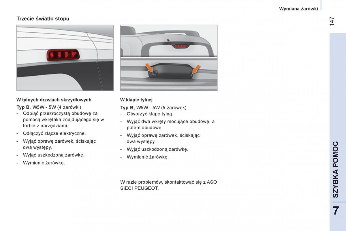 Peugeot Bipper instrukcja obslugi / page 149