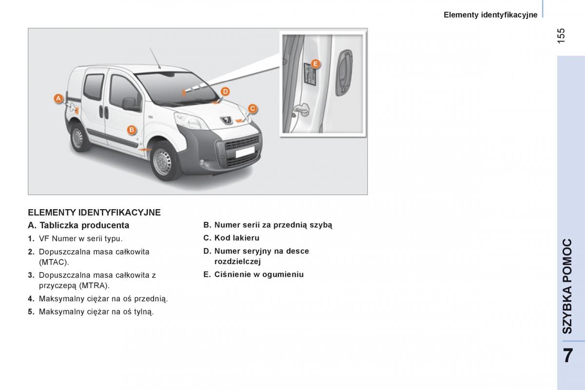 Peugeot Bipper instrukcja obslugi / page 157