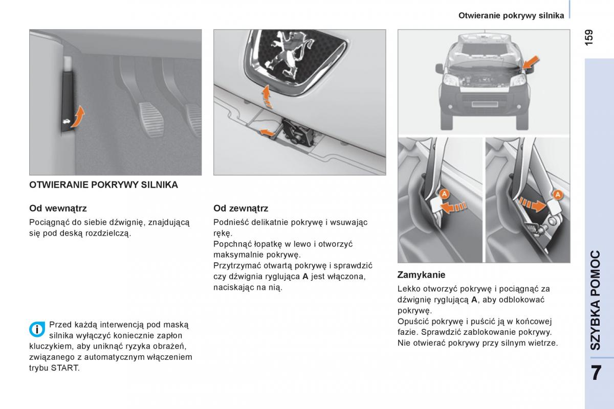 Peugeot Bipper instrukcja obslugi / page 161