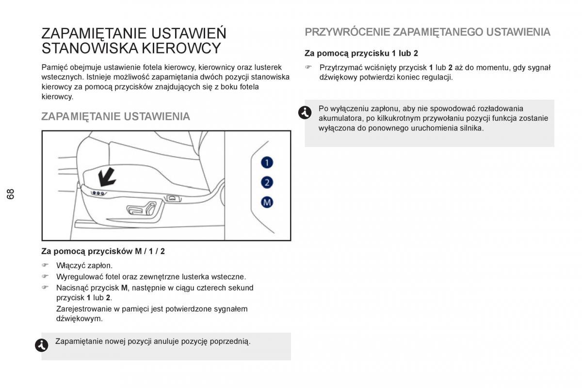 Peugeot RCZ instrukcja obslugi / page 70