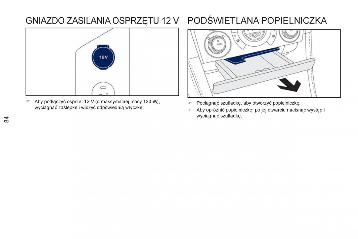 Peugeot RCZ instrukcja obslugi / page 86