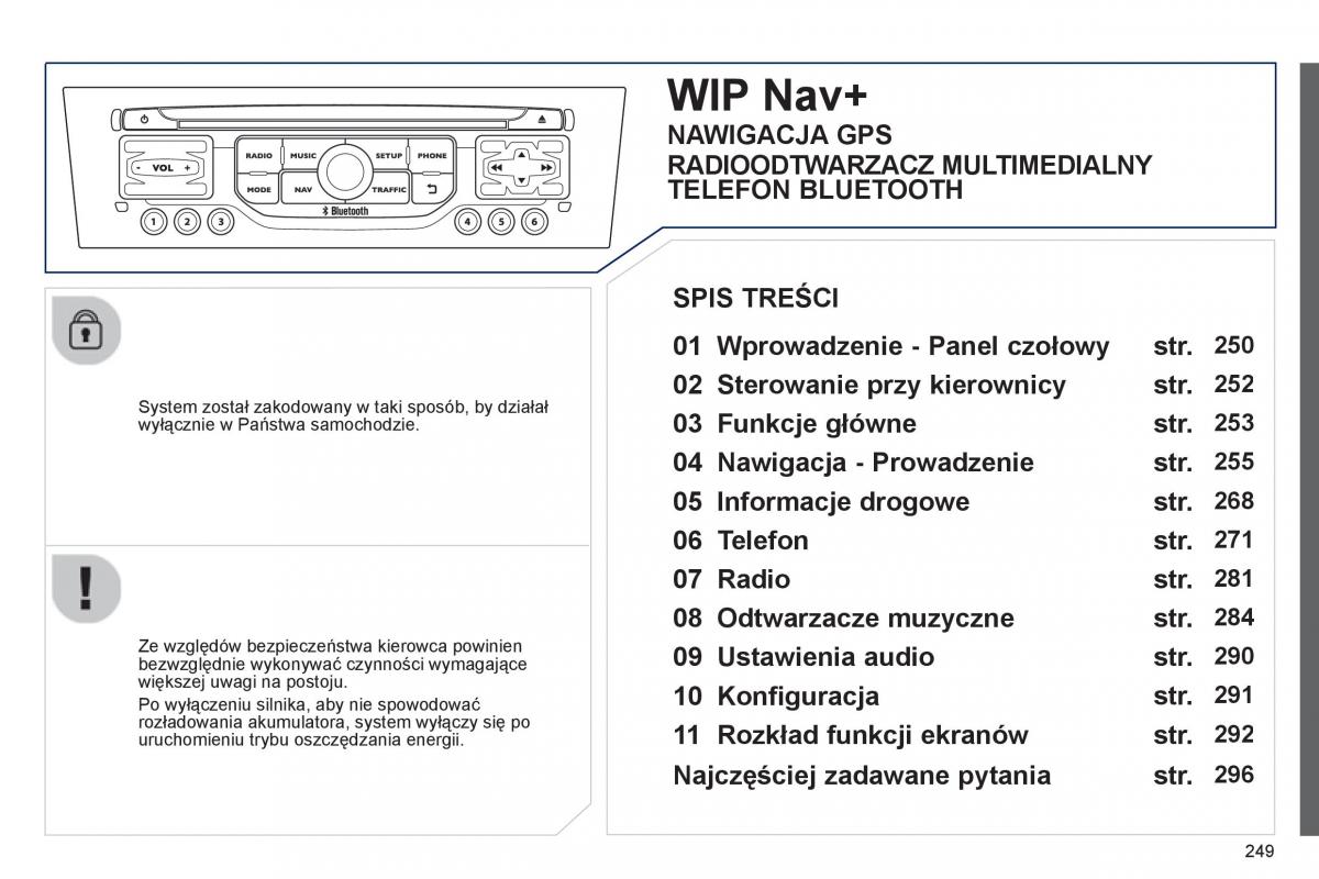 Peugeot RCZ instrukcja obslugi / page 251