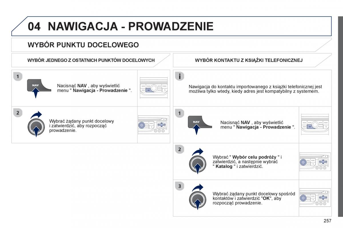 Peugeot RCZ instrukcja obslugi / page 259