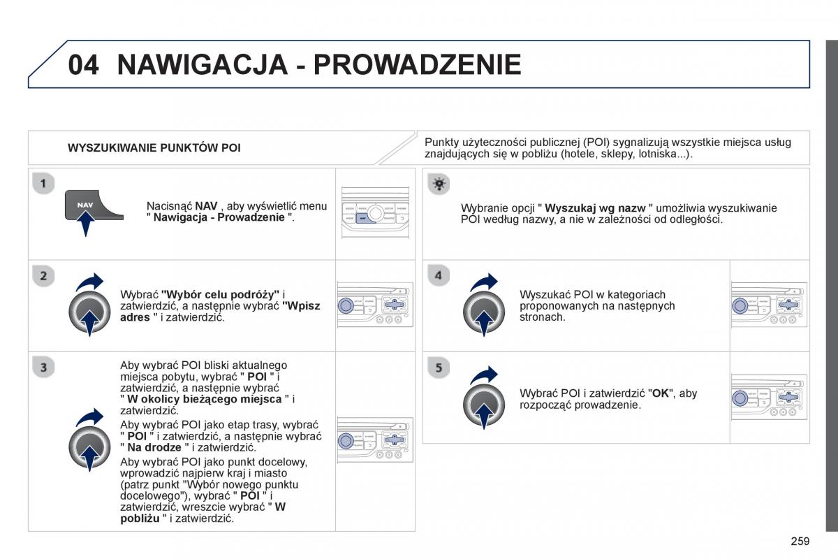 Peugeot RCZ instrukcja obslugi / page 261