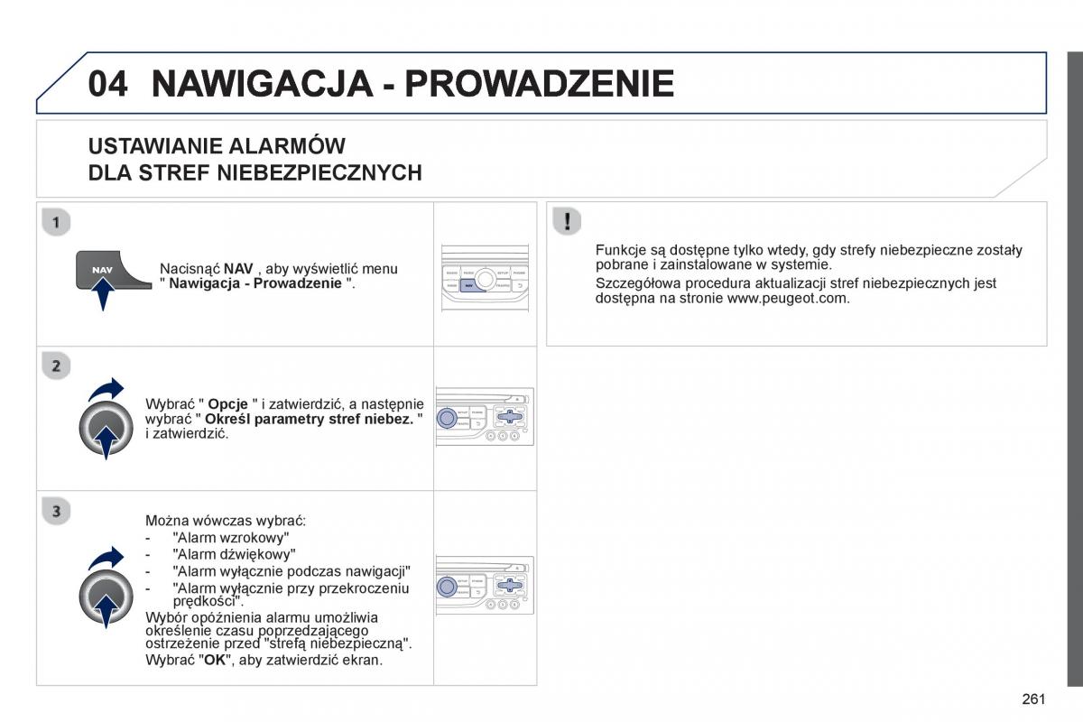 Peugeot RCZ instrukcja obslugi / page 263