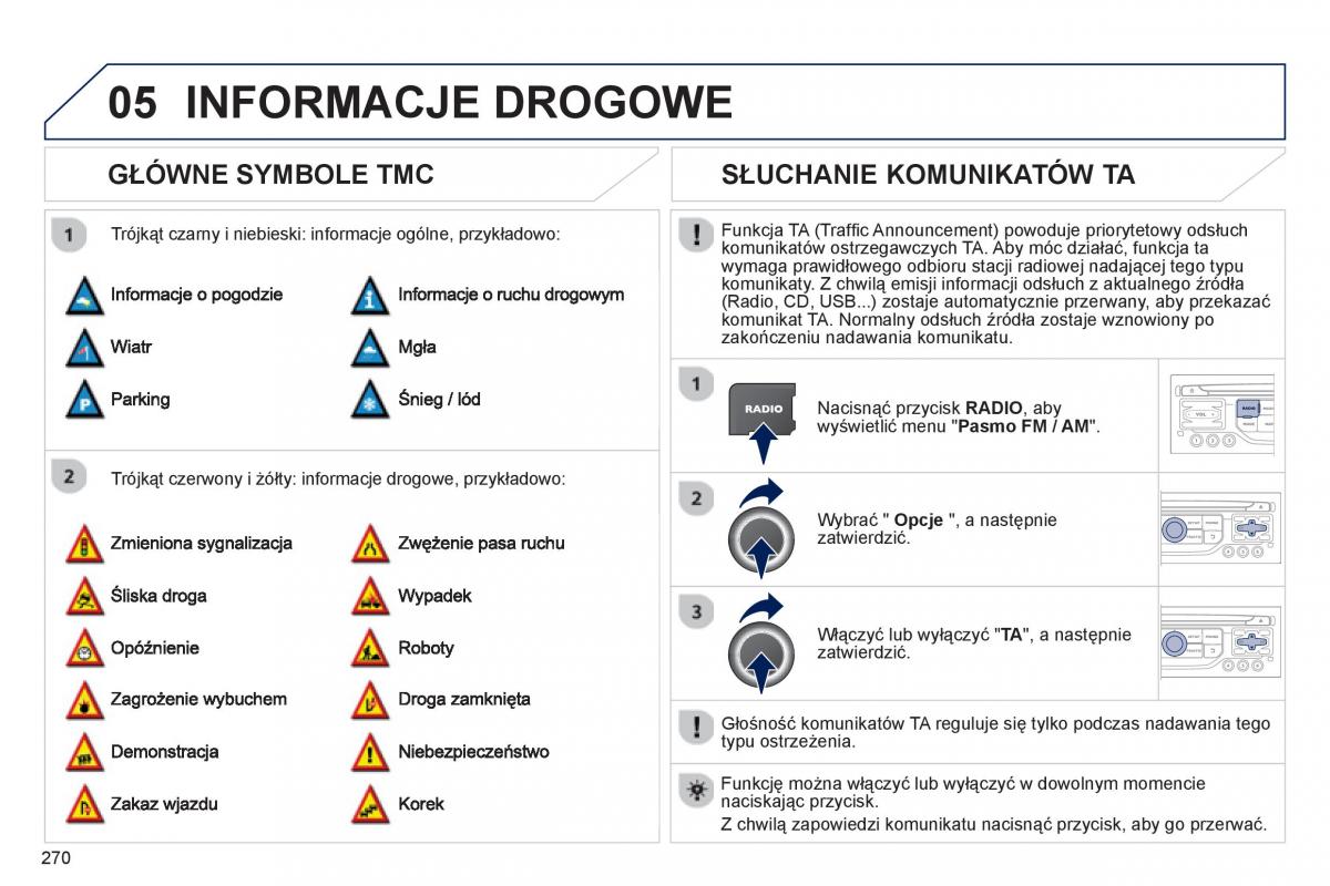 Peugeot RCZ instrukcja obslugi / page 272