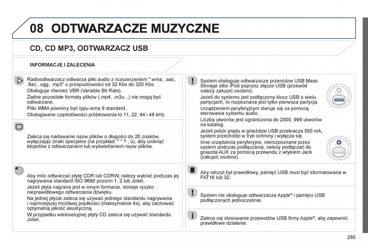 Peugeot RCZ instrukcja obslugi / page 287