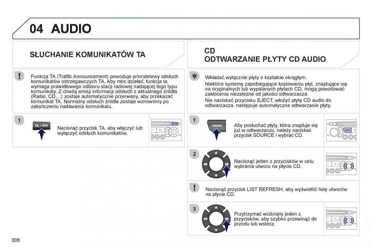 Peugeot RCZ instrukcja obslugi / page 310