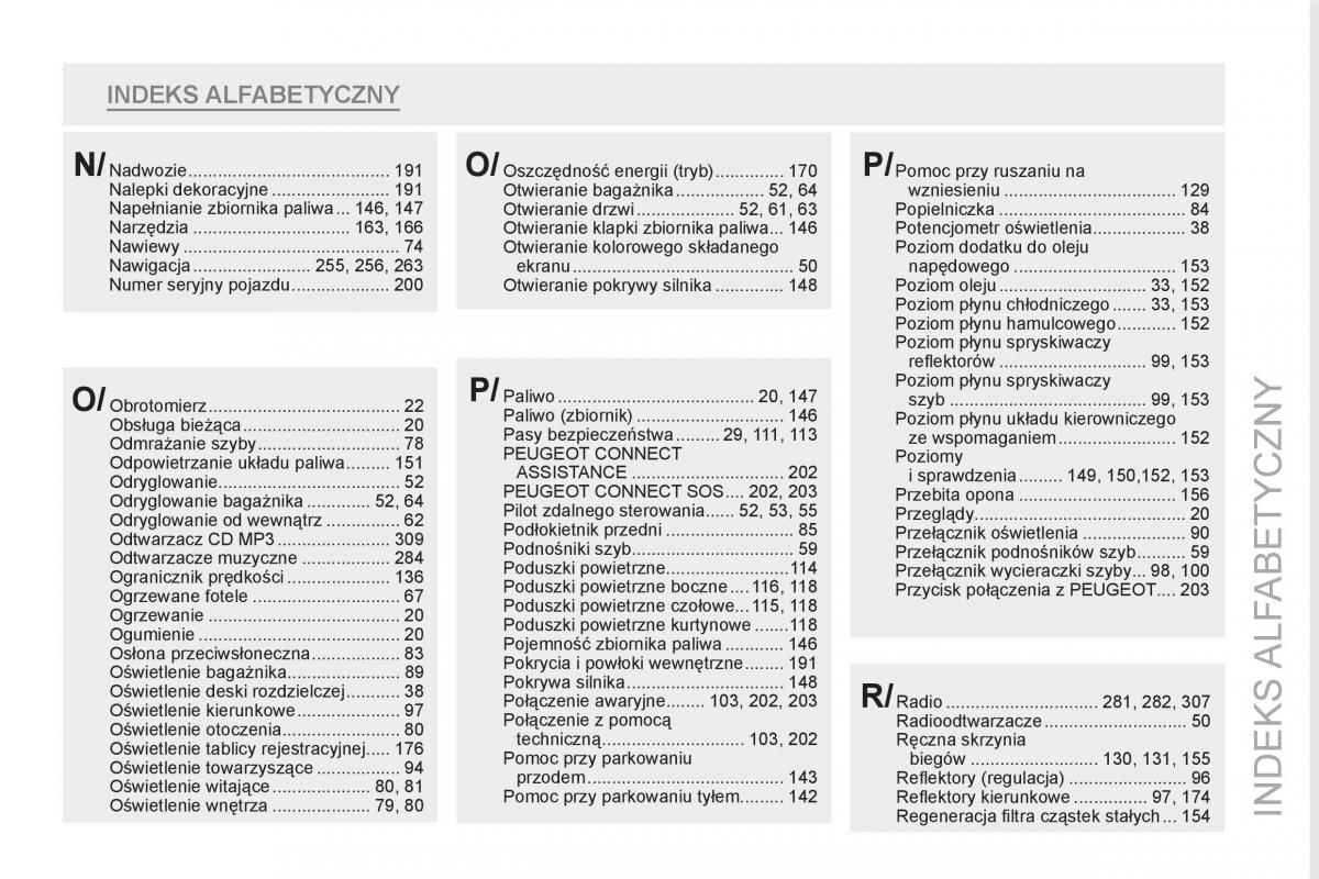 Peugeot RCZ instrukcja obslugi / page 325