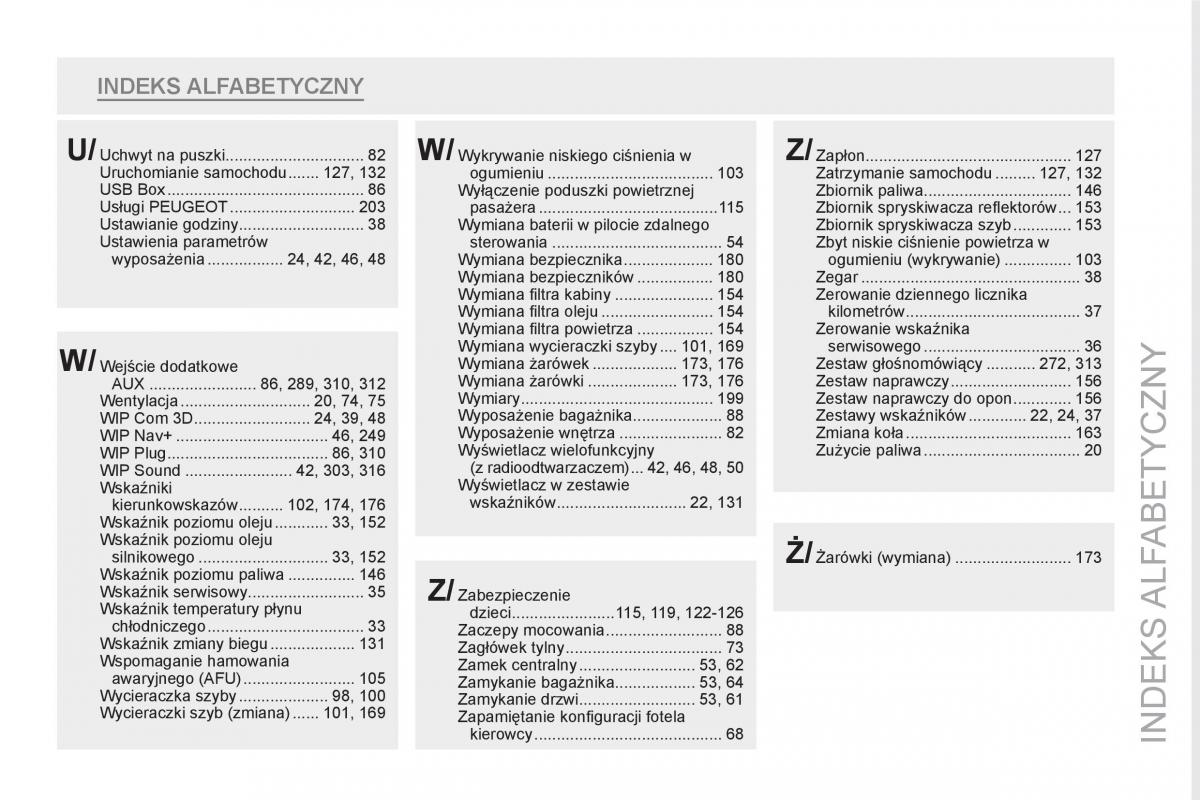 Peugeot RCZ instrukcja obslugi / page 327