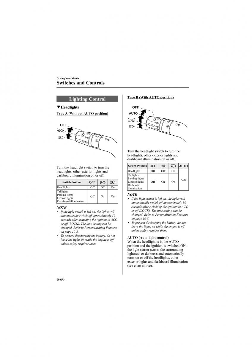 Mazda 6 II 2 owners manual / page 204