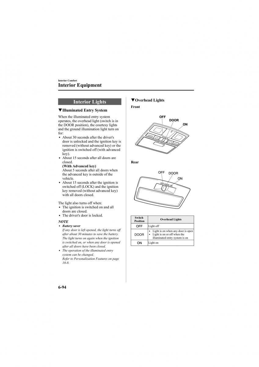 Mazda 6 II 2 owners manual / page 312