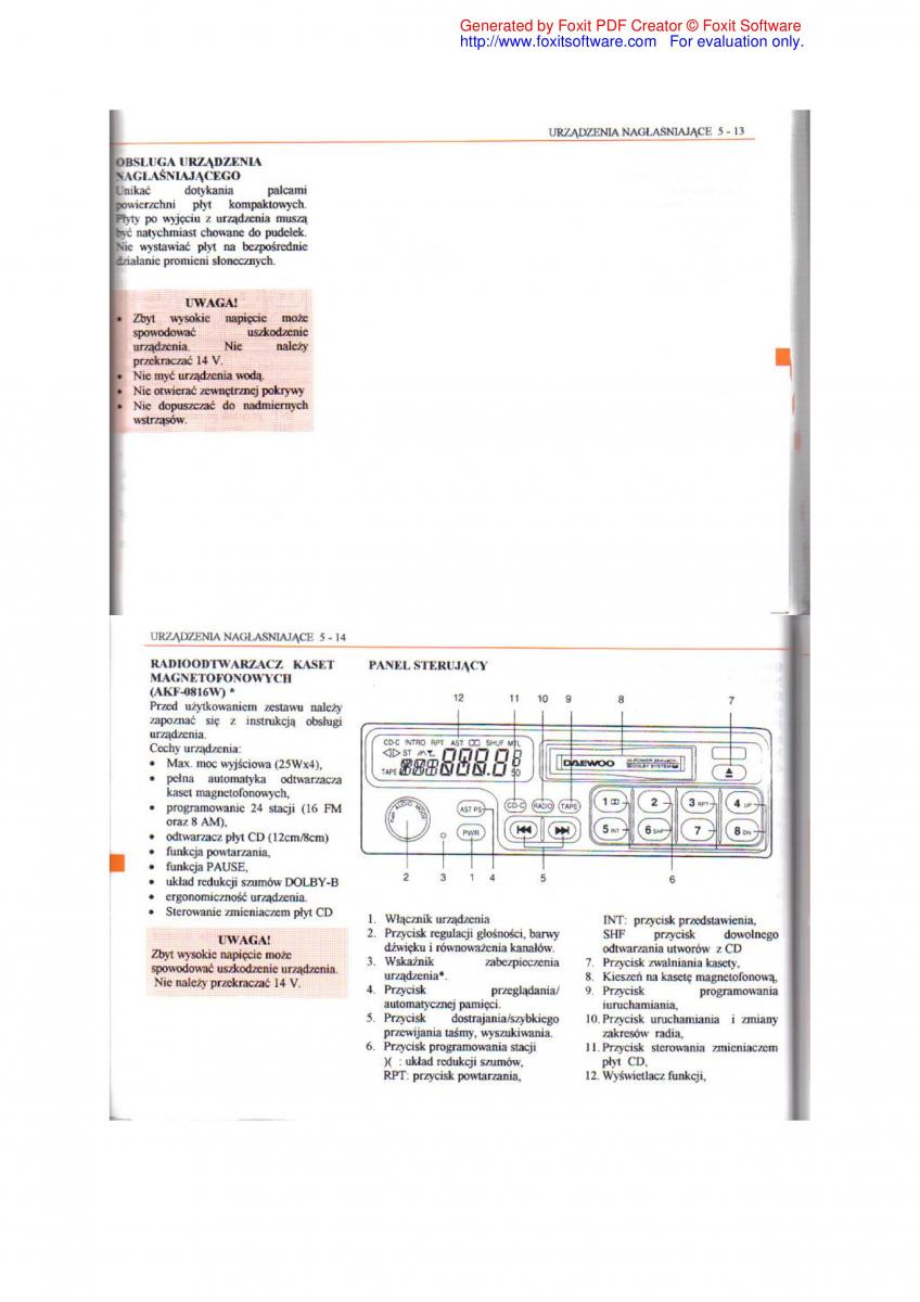 Daewoo Leganza instrukcja obslugi / page 61