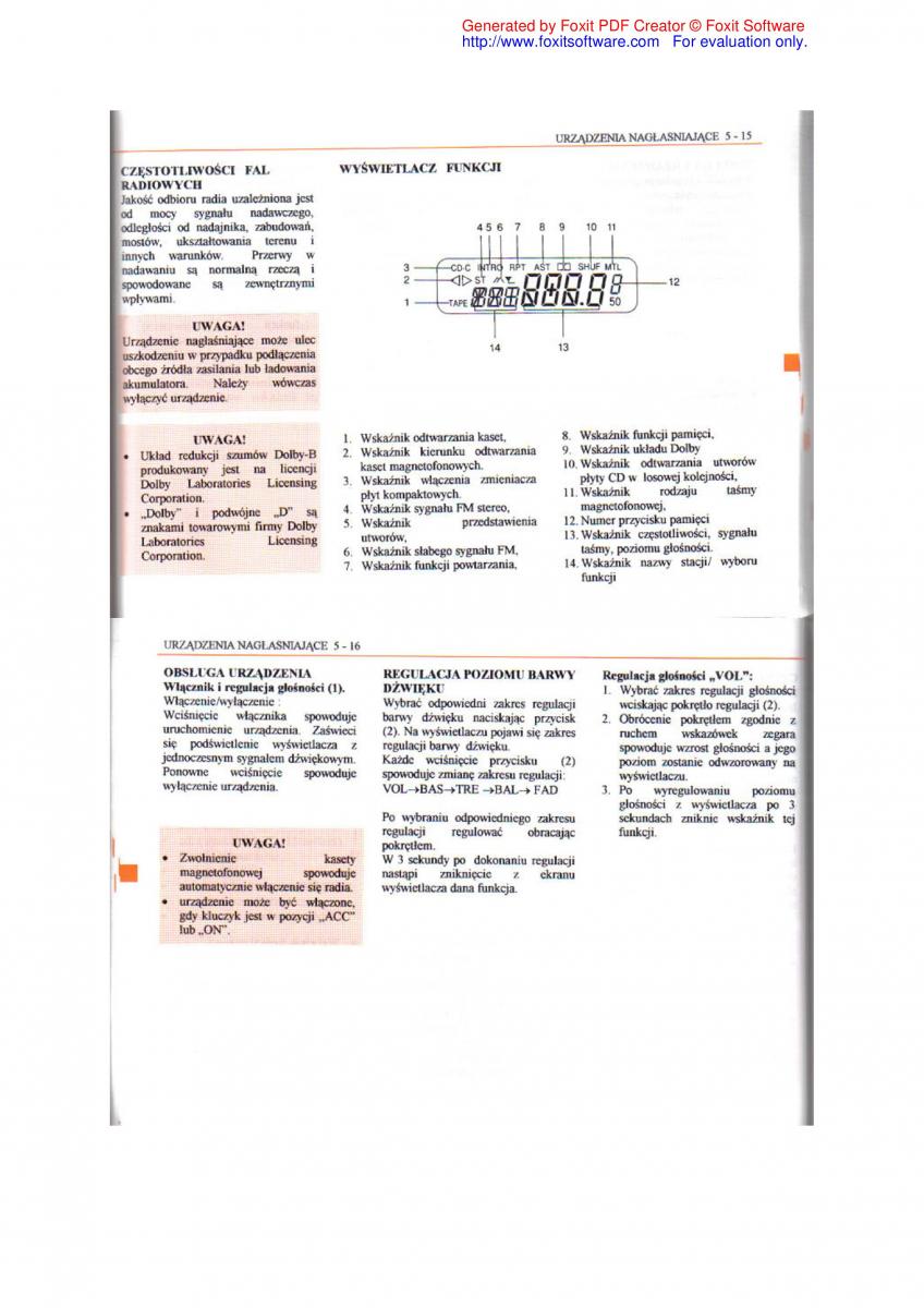 Daewoo Leganza instrukcja obslugi / page 62