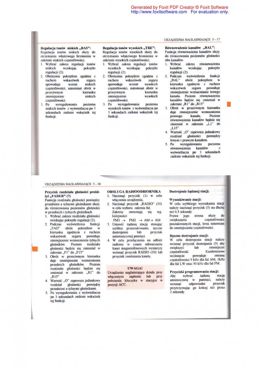 Daewoo Leganza instrukcja obslugi / page 63