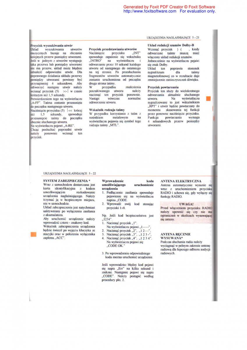 Daewoo Leganza instrukcja obslugi / page 65