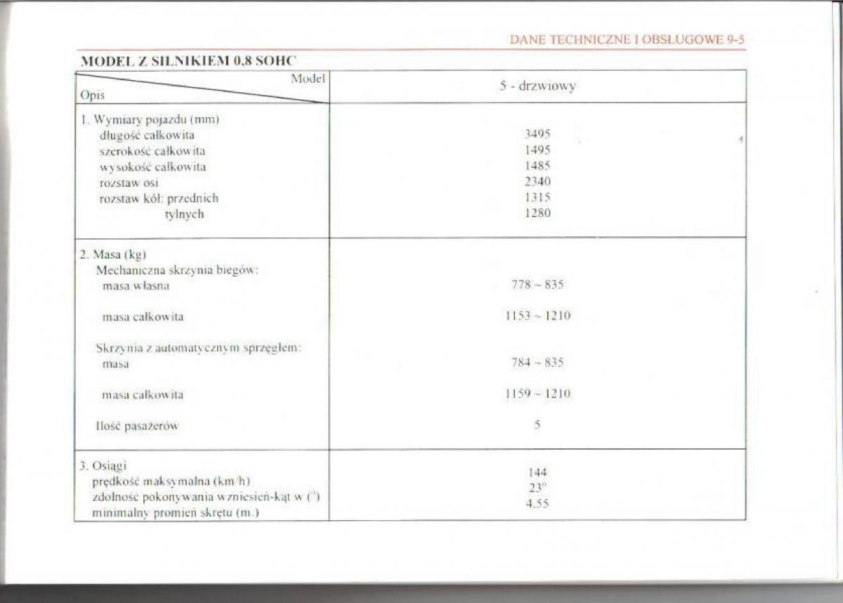 Daewoo Matiz instrukcja obslugi / page 126