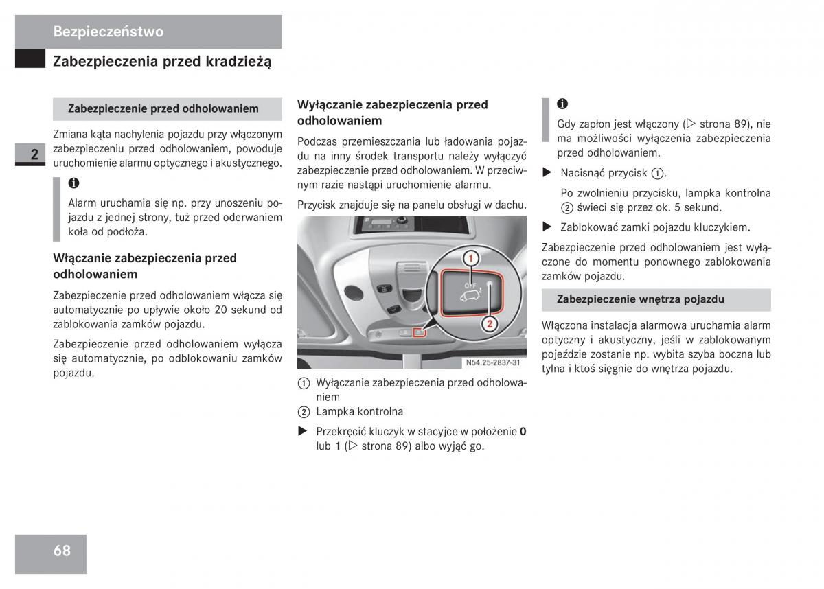 Mercedes Sprinter II 2 instrukcja obslugi / page 70