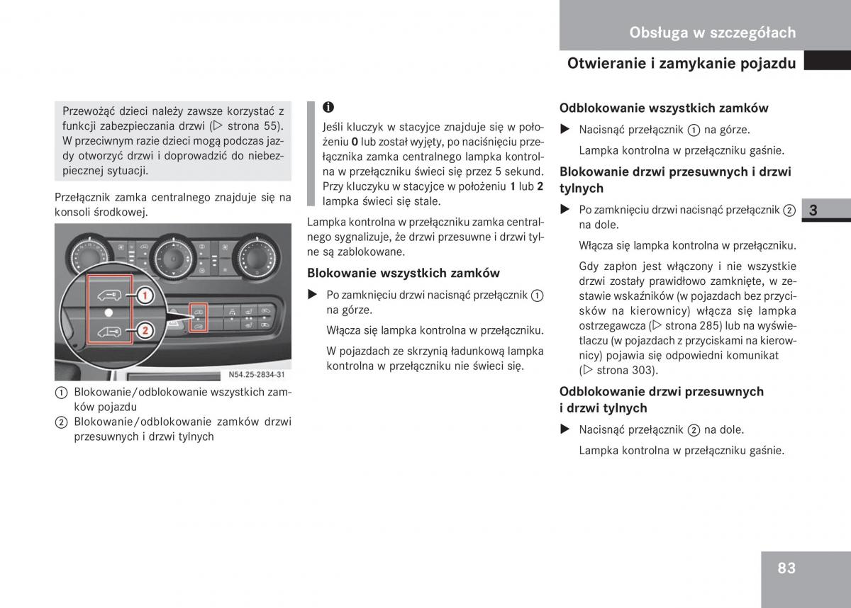 Mercedes Sprinter II 2 instrukcja obslugi / page 85