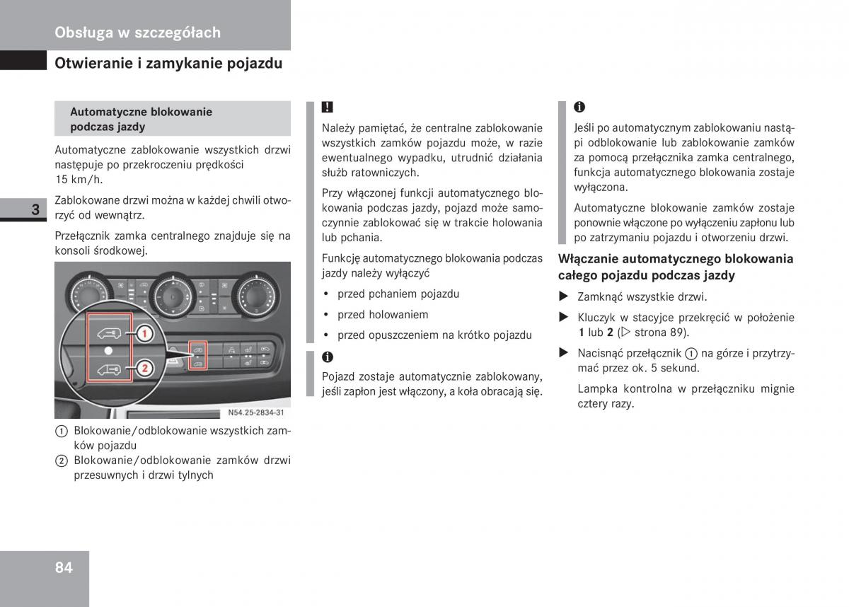 Mercedes Sprinter II 2 instrukcja obslugi / page 86