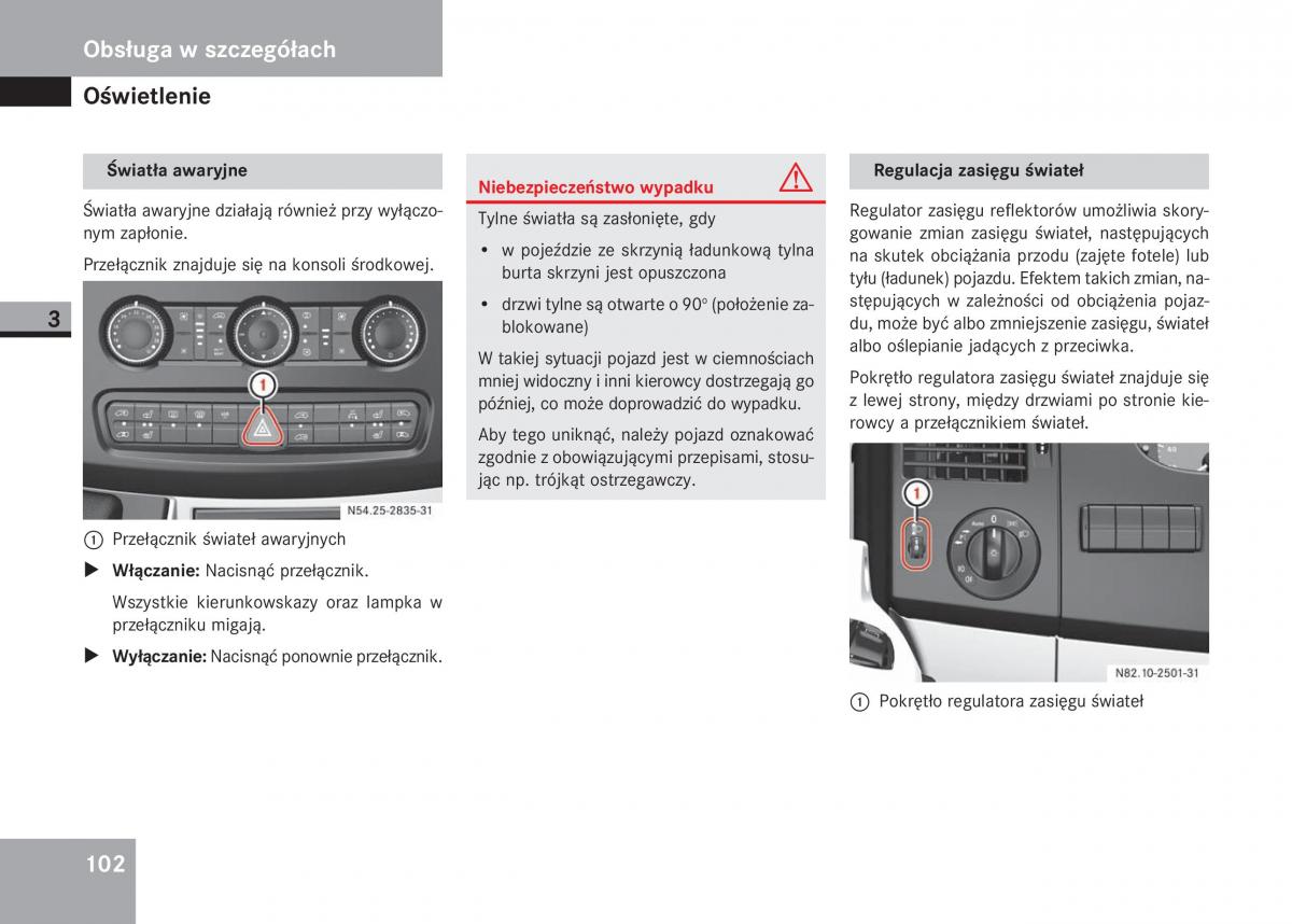 Mercedes Sprinter II 2 instrukcja obslugi / page 104