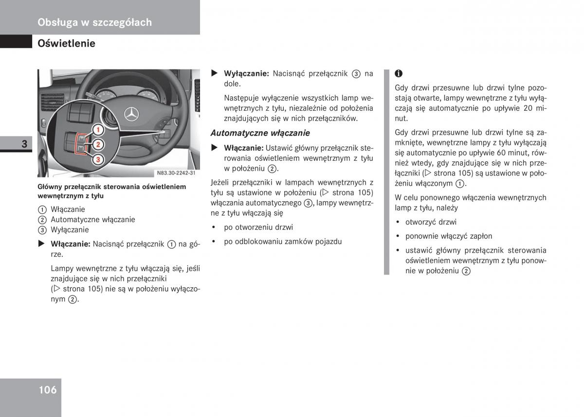 Mercedes Sprinter II 2 instrukcja obslugi / page 108