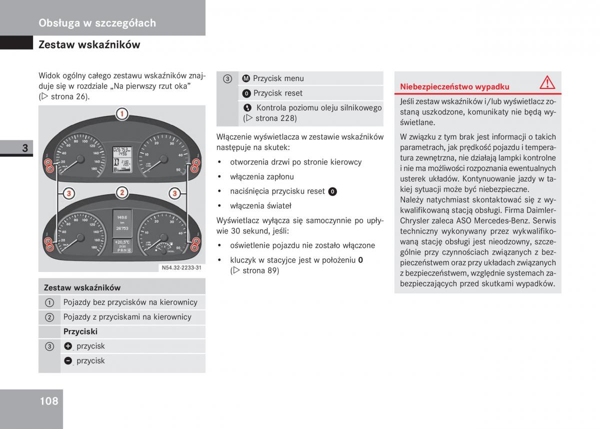 Mercedes Sprinter II 2 instrukcja obslugi / page 110