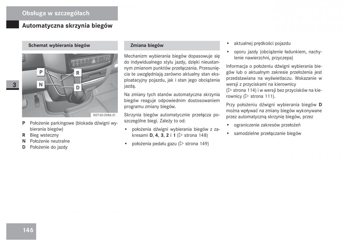 Mercedes Sprinter II 2 instrukcja obslugi / page 148