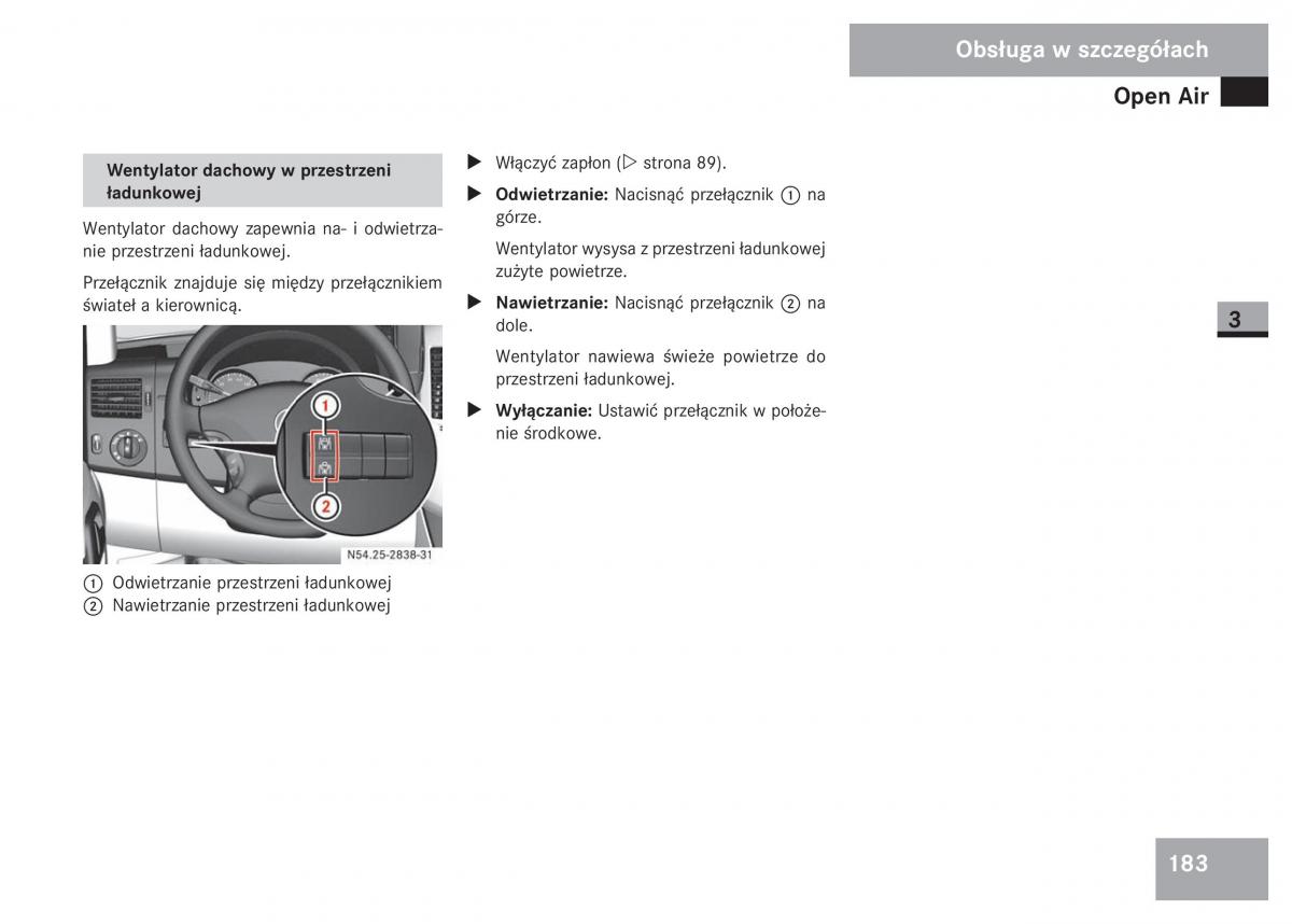 Mercedes Sprinter II 2 instrukcja obslugi / page 185