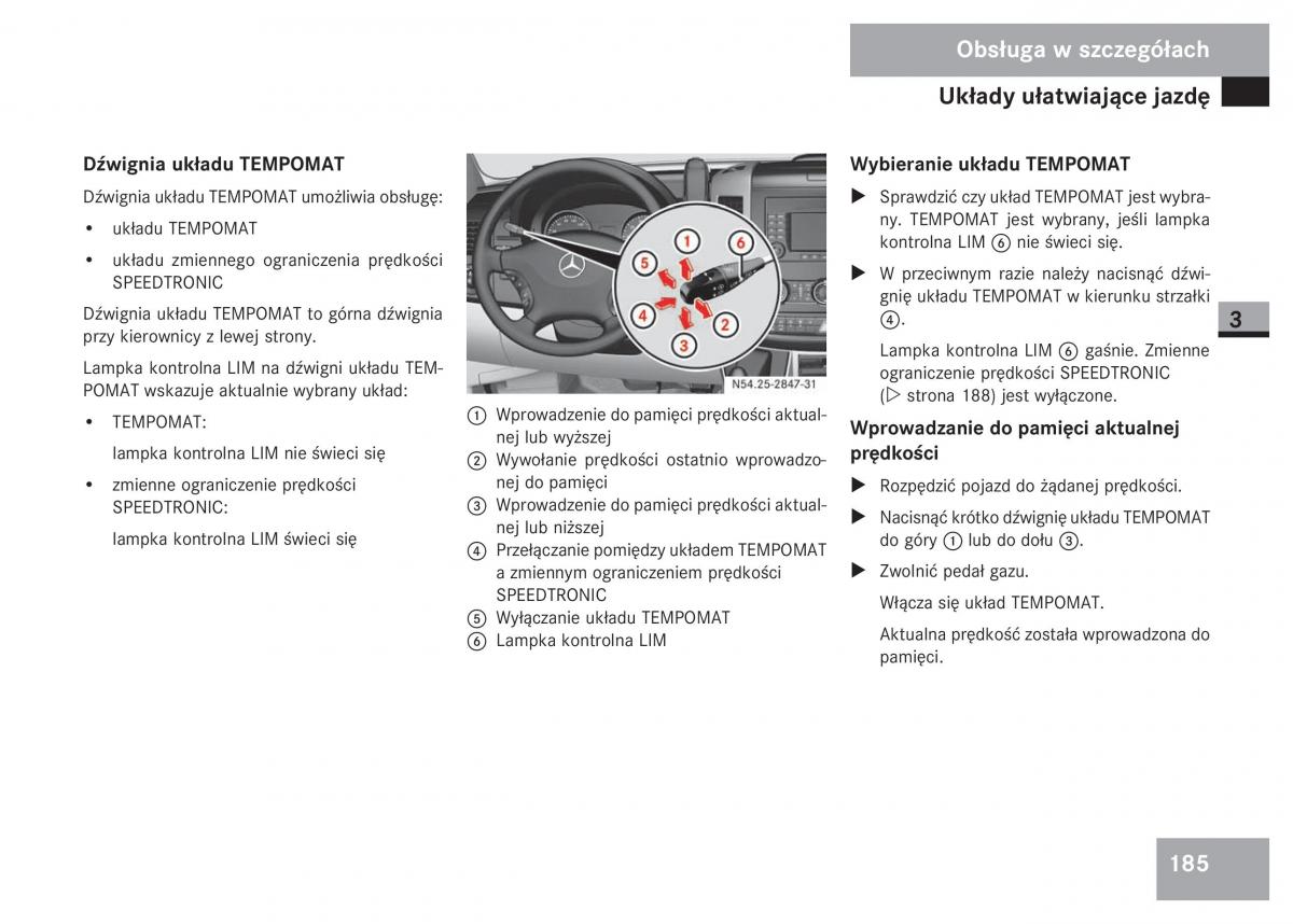 Mercedes Sprinter II 2 instrukcja obslugi / page 187