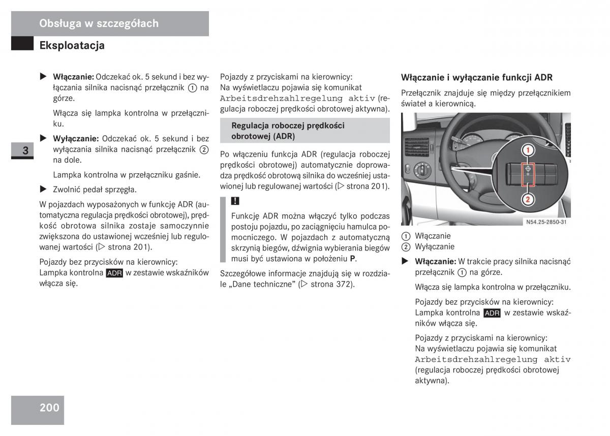 Mercedes Sprinter II 2 instrukcja obslugi / page 202