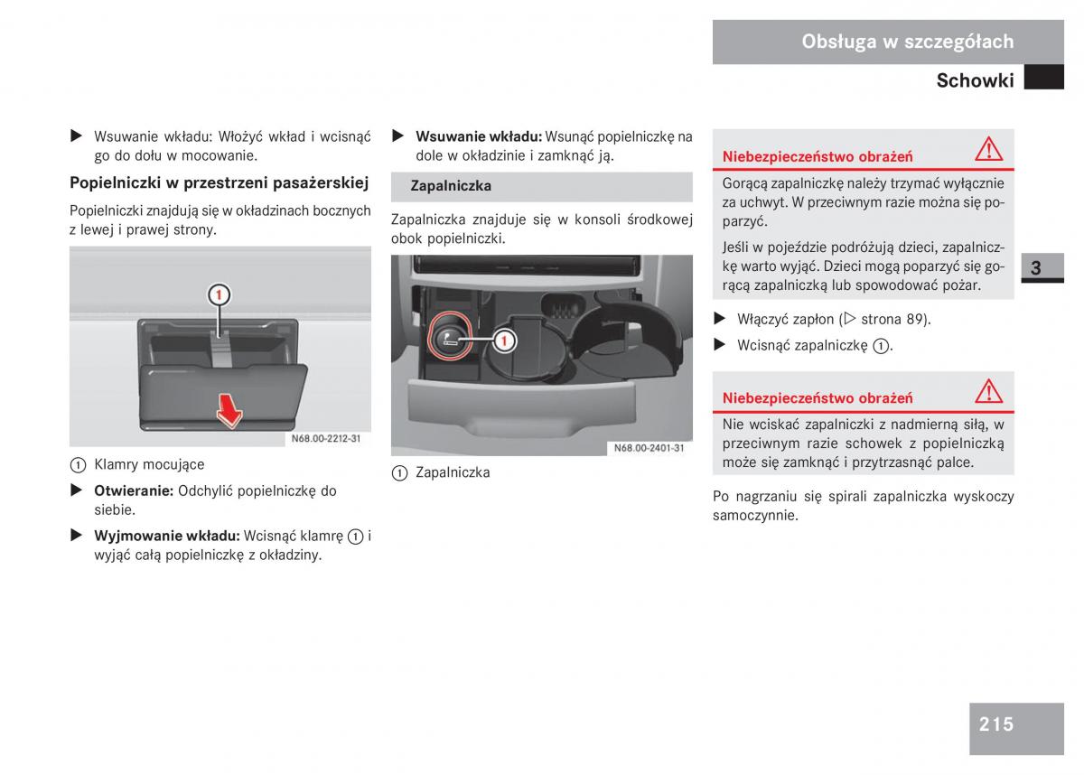 Mercedes Sprinter II 2 instrukcja obslugi / page 217