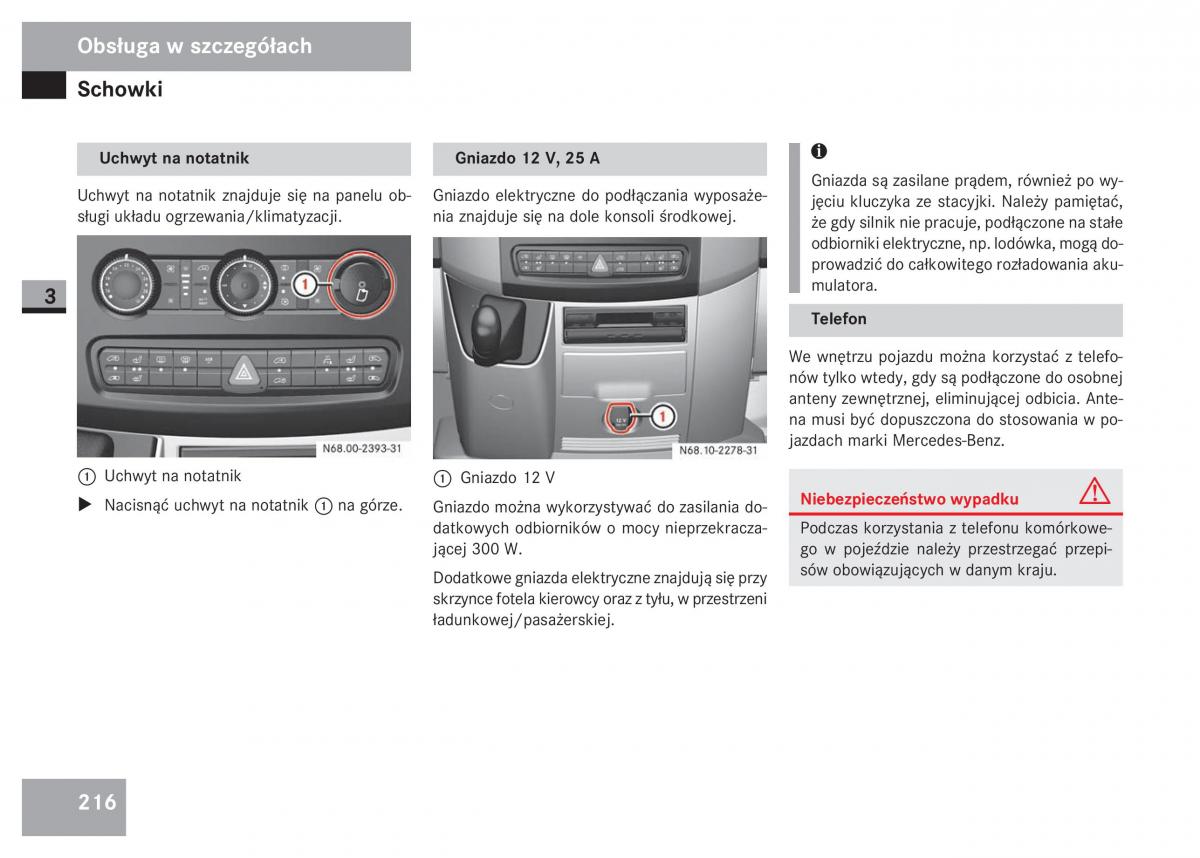 Mercedes Sprinter II 2 instrukcja obslugi / page 218