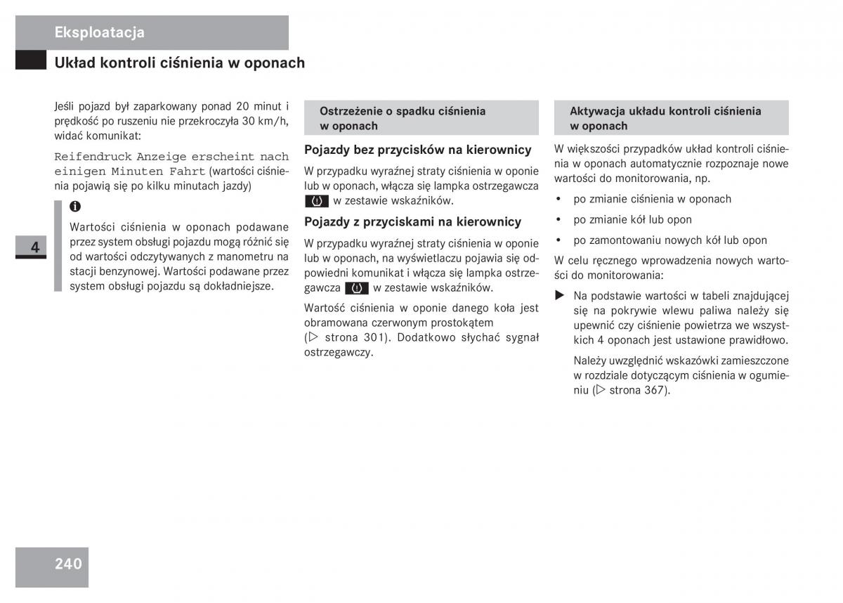 Mercedes Sprinter II 2 instrukcja obslugi / page 242