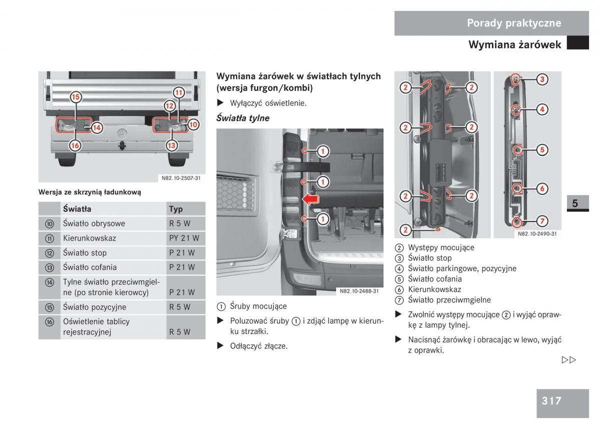 Mercedes Sprinter II 2 instrukcja obslugi / page 319