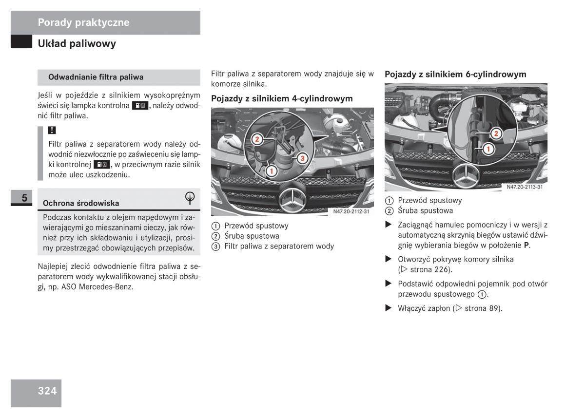 Mercedes Sprinter II 2 instrukcja obslugi / page 326