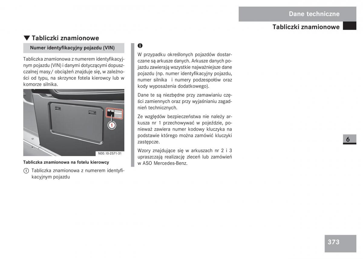 Mercedes Sprinter II 2 instrukcja obslugi / page 375