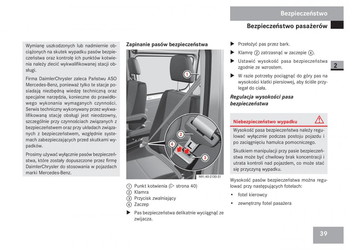 Mercedes Sprinter II 2 instrukcja obslugi / page 41