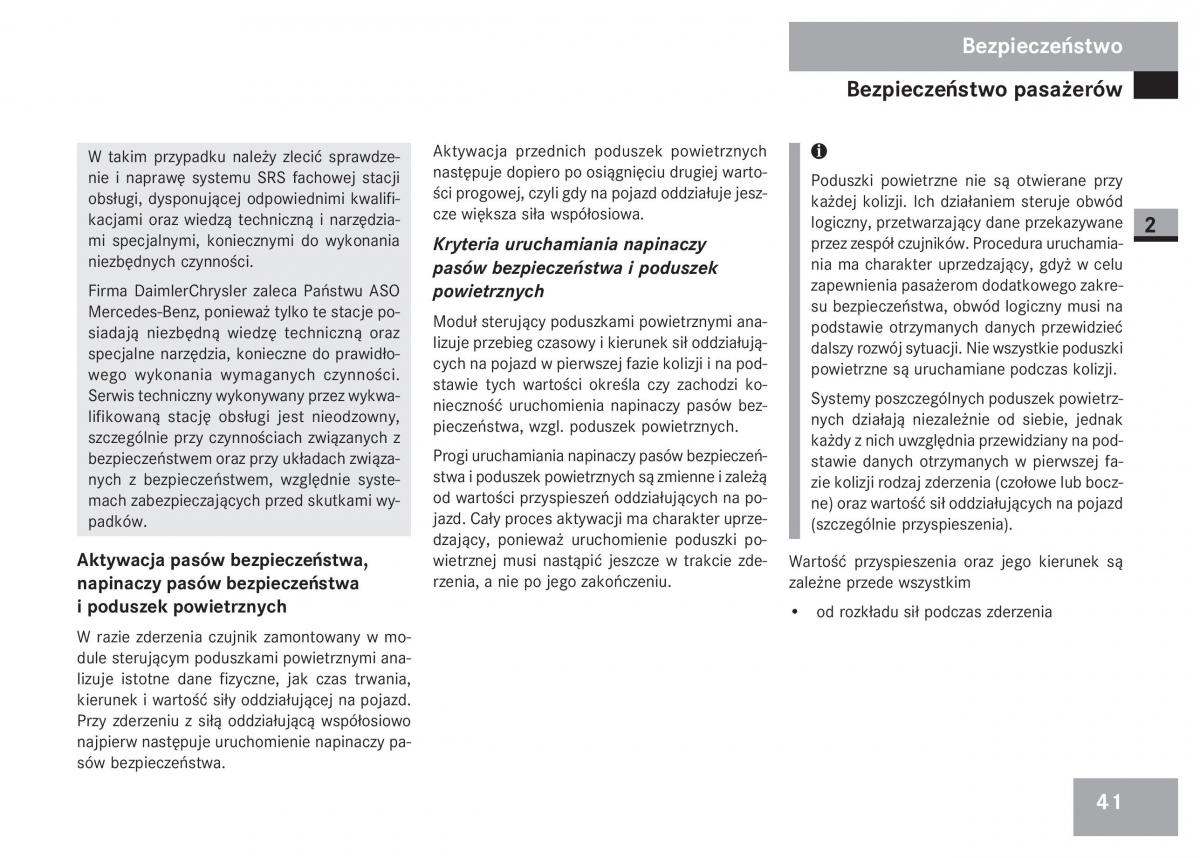 Mercedes Sprinter II 2 instrukcja obslugi / page 43